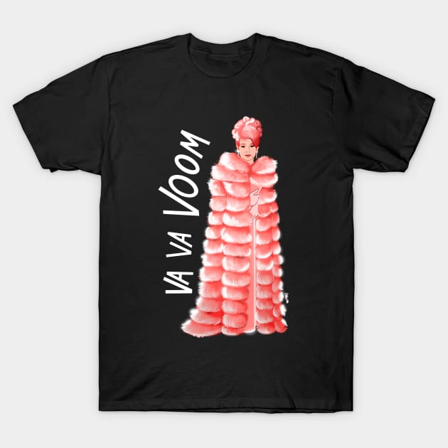 Va Va Voom Pink! T-Shirt by Illustrating Diva 